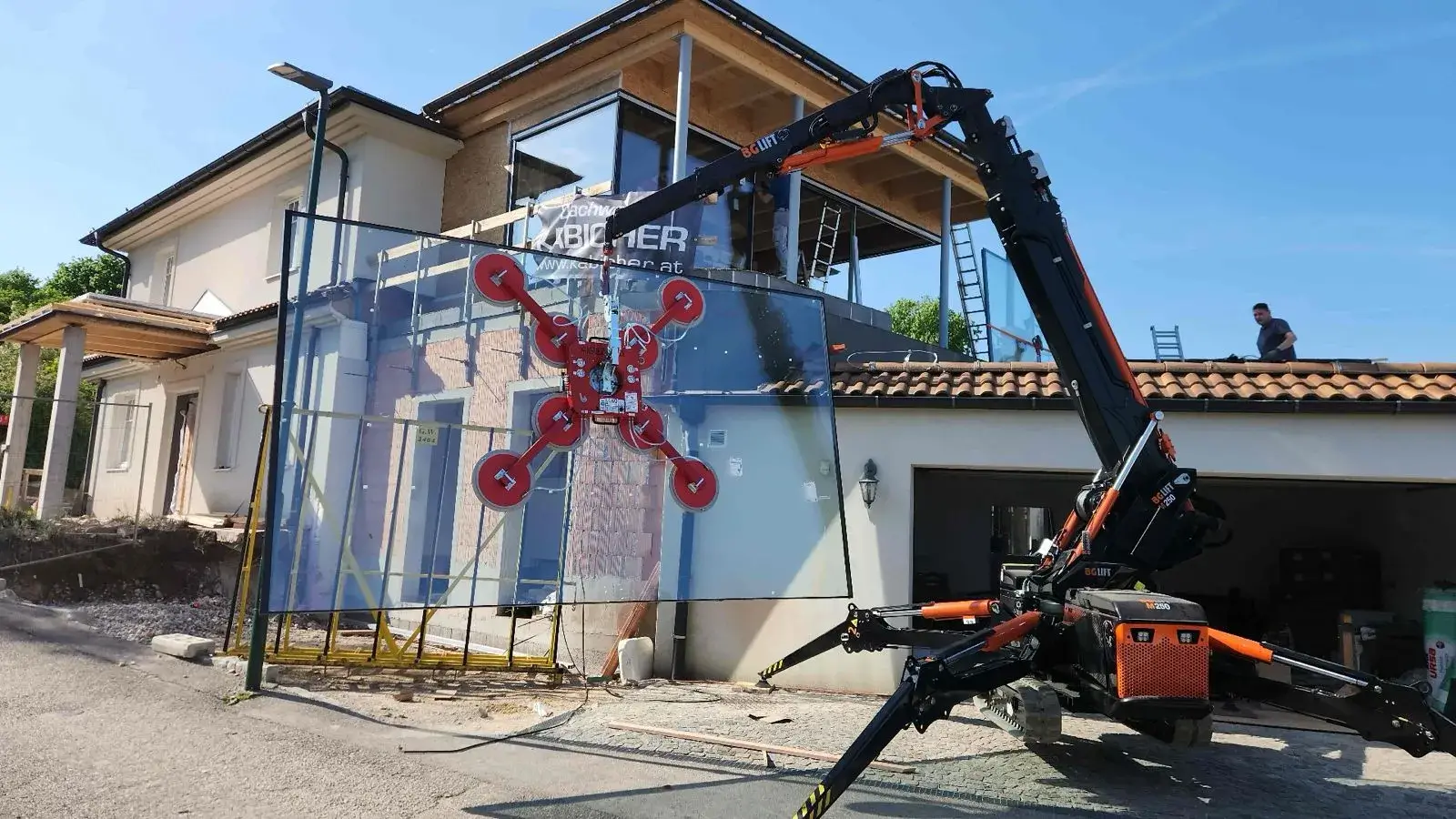 Minikran-Einsatz in Linz
